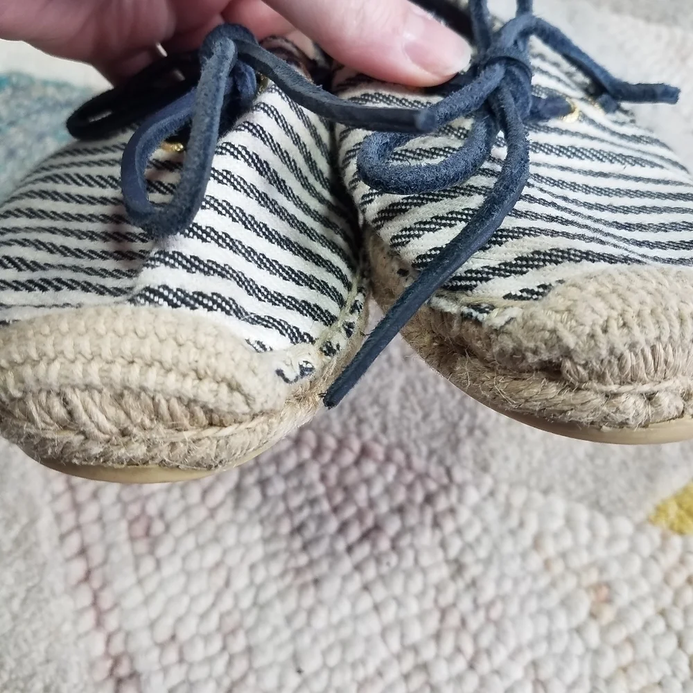 Sperry Striped Canvas Espadrille Loafers Size 7